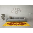 thumbnail image 3 of Ahgly Company Machine Washable Indoor Rectangle Medallion Yellow Traditional Area Rugs, 4' x 6', 3 of 4