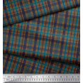 thumbnail image 3 of Soimoi Brown Cotton Duck Fabric Check Check Print Sewing Fabric Yard 42 Inch Wide, 3 of 3