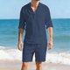 thumbnail image 3 of Tops de Manga Larga Casual Cuello Redondo de Color Sólido con Cintura Elástica Y Cordón Bolsillos de Dos Piezas, Incluye Blusa Y Pantalones para Uso Diario Al Aire Libre, 3 of 7