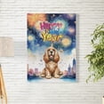 thumbnail image 2 of Happy New Year with Cocker Spaniel Fireworks Holiday Xmas Winter 2025 Vertical Matte Canvas Poster Cockers Dog Lover Gifts Wall Art Home Decor - 00025, 2 of 5