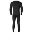 thumbnail image 6 of Aihuaihua Thermal Underwear for Men Long Underwear Lined V Neck Winter Warm Base Layers Thermal Top Bottom Black XXXL, 6 of 7