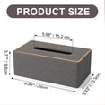 thumbnail image 5 of Tissue Box Cover,Tissue Box holder covers,Leather Rectangular Toilet Paper Holder Facial Tissue Box Tissue Case Tissue Holder for Bedroom Bathroom Car Linen Grey, 5 of 6