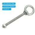thumbnail image 4 of Uxcell M8 x 100mm Lifting Shoulder Eye Bolt Stainless Steel Lifting Ring Threaded Eyebolt with Nuts and Washers 3Pcs, 4 of 6