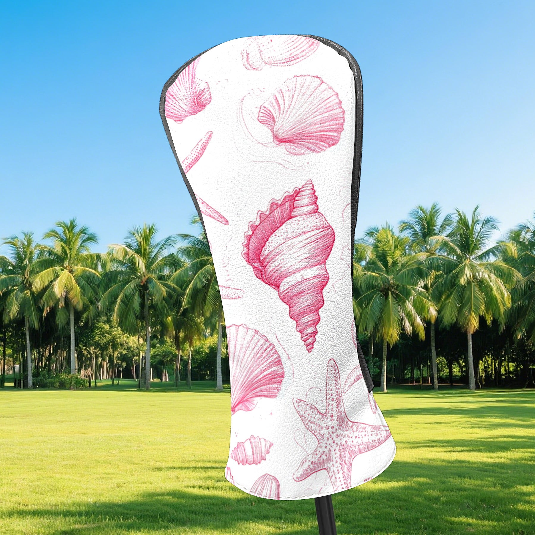 Golf Club Covers PU Leather Waterproof Head Covers for Fairway Woods Hybrids Dream Shell Starfish