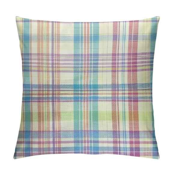 Spring Plaid Pillow Covers Inch Easter Decorations Pink Green Blue Colorful Buffalo Plaid Decorative Throw Pillow Cases Set of Farmhouse Holiday Cushion Cases Sofa Couch Bed Decor