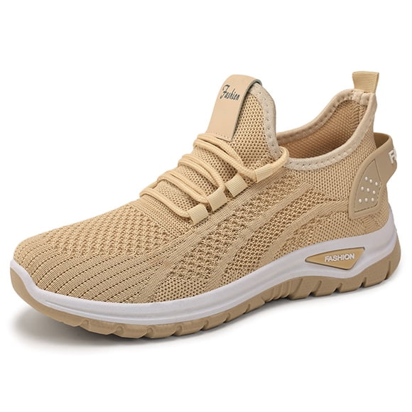 Commforr Women's Athletic Shoes, Comfy Shoes, Shoes for Women Sneakers, Womens Slip On Walking Shoes Lightweight Breathable Non Slip Running Shoes Comfortable Fashion Sneakers for Women, Beige, 9