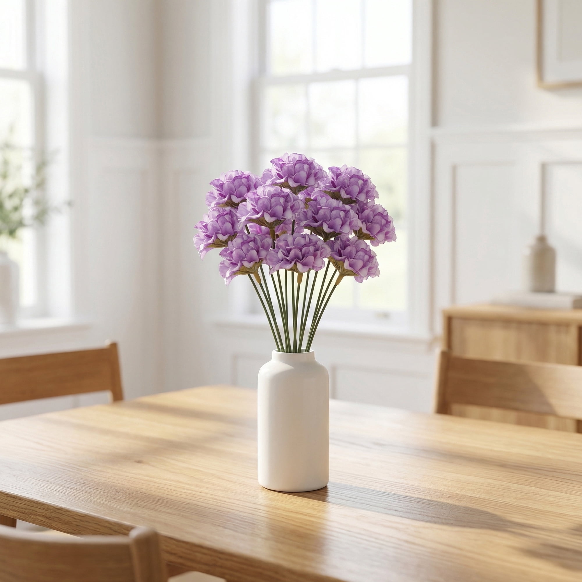 Unique Bargains Artificial Chrysanthemum Silk Mums Bouquets Light Purple 7.1inch