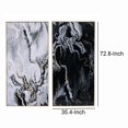 thumbnail image 6 of Benzara Wood Painting with Marbled Print in Multi-Color/Gold (Set of 2), 6 of 6