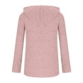 thumbnail image 5 of Ribbed Knit Hoodies for Women Drawstring Hooded Tunic Sweatshirts Winter Travel Solid Color Long Sleeve Pullover Shirts Sweaters Tops, 5 of 8