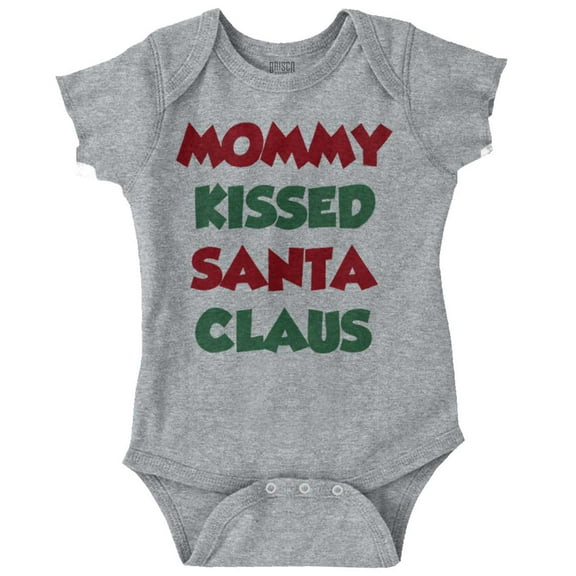 Christmas Mommy Kissed Santa Claus Romper Boys or Girls Infant Baby Brisco Brands 12M