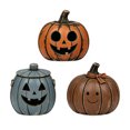 thumbnail image 2 of 3 Pack Halloween Pumpkin Decorations Vintage Fall Pumpkin Decor for Home Farmhouse Halloween Table Decor Cute Small Pumpkin Figures for Fall Tiered Tray Shelf and Party Decor, 2 of 7