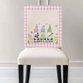 thumbnail image 3 of Easter Gnomes Chair Covers Set of 6 Rabbit Eggs Pink Buffalo Plaid Retro Texture Chair Back Covers Stretch Removable Washable Slipcovers Protector for Dining Room Kitchen Party Decor, 3 of 5