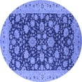 thumbnail image 1 of Ahgly Company Machine Washable Indoor Round Oriental Blue Industrial Area Rugs, 5' Round, 1 of 4