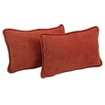 thumbnail image 2 of Blazing Needles 9811-CD-S2-MS-CR 20 x 12 in. Double-Corded Solid Microsuede Back Support Pillows with Inserts, Cardinal Red - Set of 2, 2 of 2