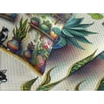 thumbnail image 2 of Ambesonne Colorful Quilted Bedspread Set 3 Pcs, Vintage Botany Boho Leaves, Queen Size, Beige Fern Green Teal, 2 of 4