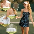 thumbnail image 3 of Psesaysky Womens Tennis Dress with Built in Shorts Blue Camo Branch Print Breathable Athletic Dresses Golf Outfits Spaghetti Strap Workout Dress, Size S, 3 of 5