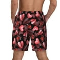 thumbnail image 4 of Balery Ladybugs and Red Hearts Mens Swim Trunks Swim Shorts for Men Quick Dry Inseam Beach Shorts with Compression Liner Pocket-Small, 4 of 9