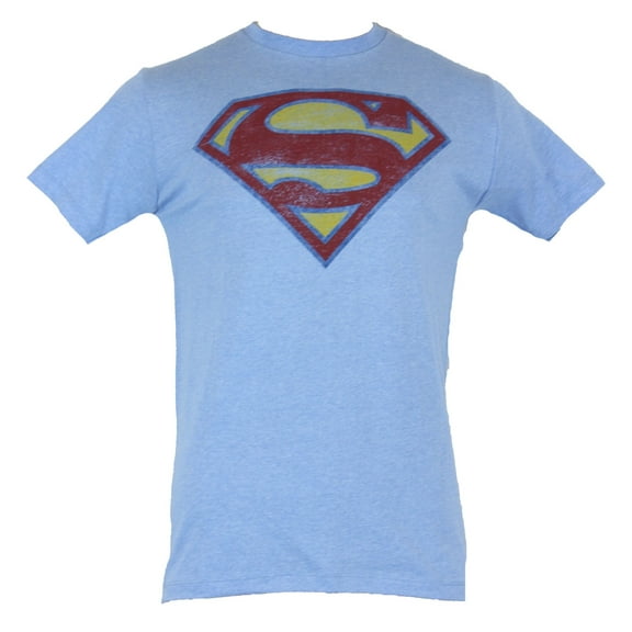 Superman (DC Comics) Mens T-Shirt - Classic Distressed Superman Logo Image (Small)