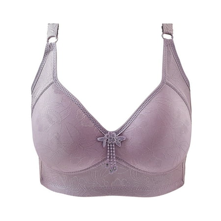 

BIZIZA Womens Bralette Support Full Coverage 18 Hour Adjustable Straps Bras Push Up Bra Blue 42