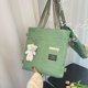 thumbnail image 4 of Bolso de hombro para mujer Lona de gran capacidad Mochila para estudiantes Messenger Green FLhrweasw Nuevo, 4 of 8