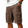 thumbnail image 6 of Sewkxo Mens Casual Sweat Shorts Drawstring Elastic Waist Athletic Workout Gym Jogger Shorts with 4 Pockets,Brown XL, 6 of 7