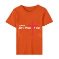 thumbnail image 4 of Kayannuo Blouses pour Femmes Liquidation T-Shirts pour Femmes Saint-Valentin T-Shirts de Pâques pour Femmes Imprimé Lettrage Col Rond Manches Courtes Haut Manches Courtes Col Rond Haut/chemise, 4 of 5