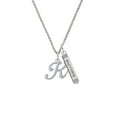 thumbnail image 2 of Delight Jewelry Silvertone Small Gelato Script Initial - K - Silvertone Mother Daughter Bar Charm Necklace, 23", 2 of 4