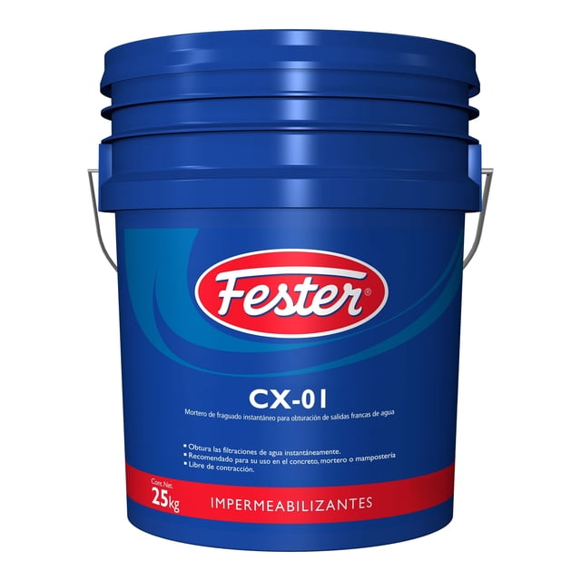 Mortero de Fraguado Instantáneo para Obturación de Salidas Francas de Agua Fester CX-01 25 KG
