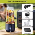 thumbnail image 5 of GARITIN Personal Portable Blender for Smoothies & Shakes, USB-C Rechargeable Compact Juice Mixer with 13.5oz Travel Cup, for Gym, Travel, Home, Blue, 5 of 8
