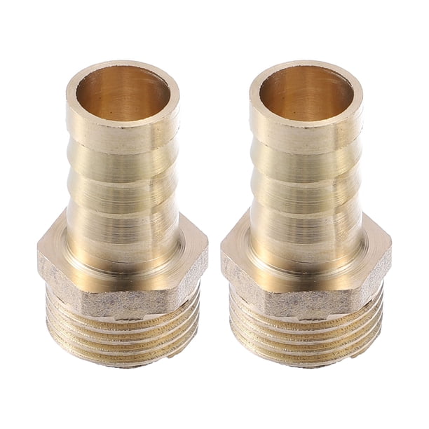 2uds 14mm 1/2" BSP Macho Rosca Conector Manguera Conector de Latón para Manguera de Combustible Agua Aire