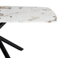 thumbnail image 3 of 6-8 Seats Marble Dining Table. 0.39" Black Artificial Top, Sleek Legs. , . Suits Kitchen, Dining, Living Area. Easy To Install. 72.03in D X 39.52in W 30.75in H, 117lb. White + Rectangular Table For, 3 of 6