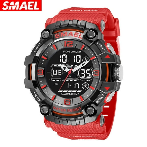 EXPLOJOY Men's Dual Display Sports Watch – Big Dial, Waterproof, Analog-Digital Functionality