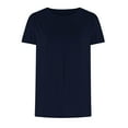 thumbnail image 3 of BLVB Summer Tops for Women Trendy Petal Sleeve Crewneck Short Sleeve Blouse Pleated Casual Going out Shirts, 3 of 6