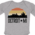 thumbnail image 4 of Inktastic Detroit Michigan Skyline Retro Boys or Girls Long Sleeve Baby Bodysuit, 4 of 5