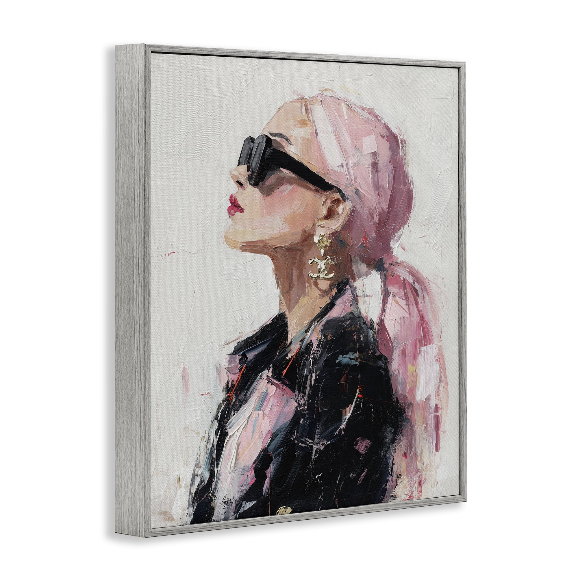 Stupell Industries Pink Daydream Impression Gray Framed Giclee Art, design by Svetlana Aleynikova