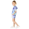 thumbnail image 6 of Arshiner Girls Tie Dye Two Piece Outfit Short Sleeve Pullover Crop Tops and Short Pants Sweatsuits Tracksuits, 6 of 8