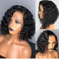 thumbnail image 4 of Deep Wave 13x4 Frontal Bob Wigs Human Hair Lace Front Wig Short Curly Hair 150% Density Pre Plucked with Baby Hair Natural Hairline 16 Inch, 4 of 8