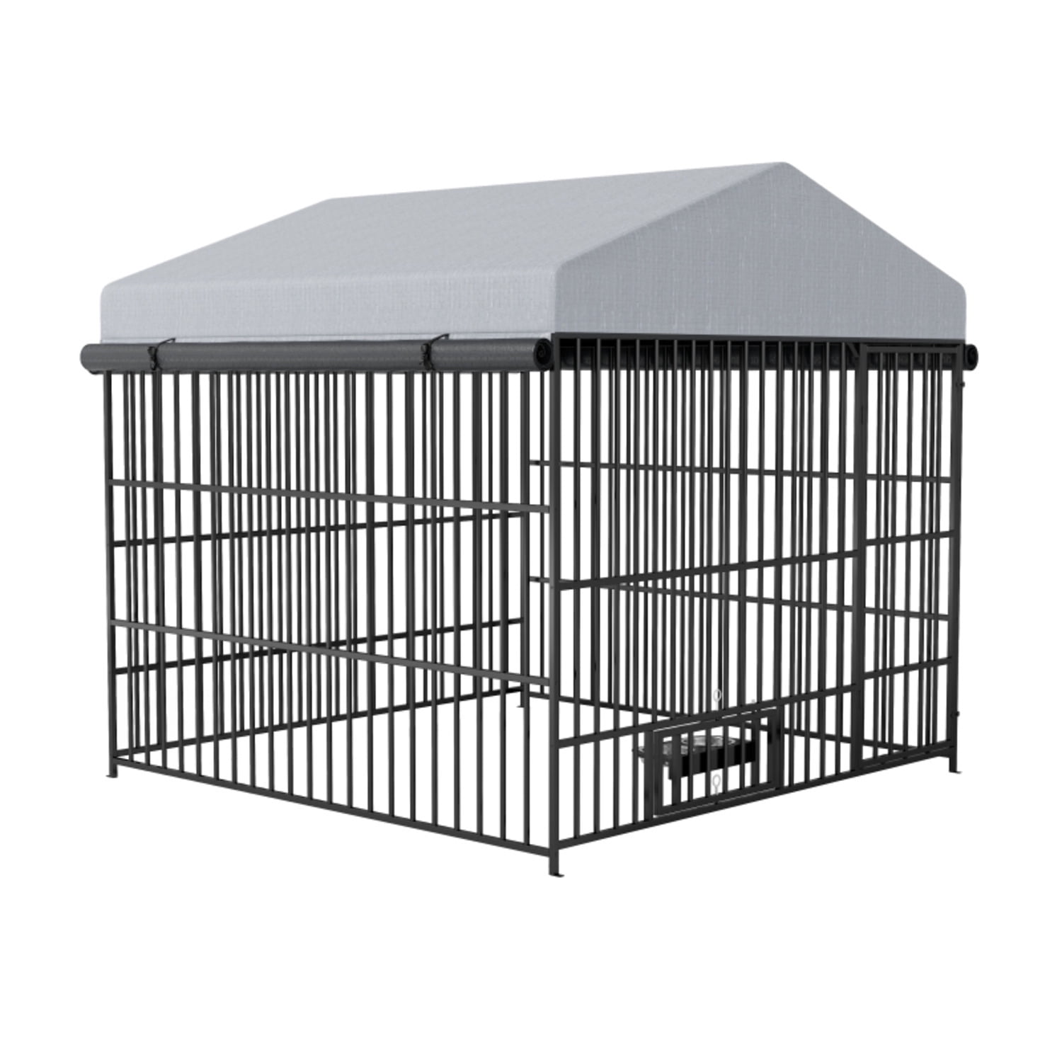 BOFANG Upgraded Lockable Dog Kennel with Waterproof Roof & Bowls