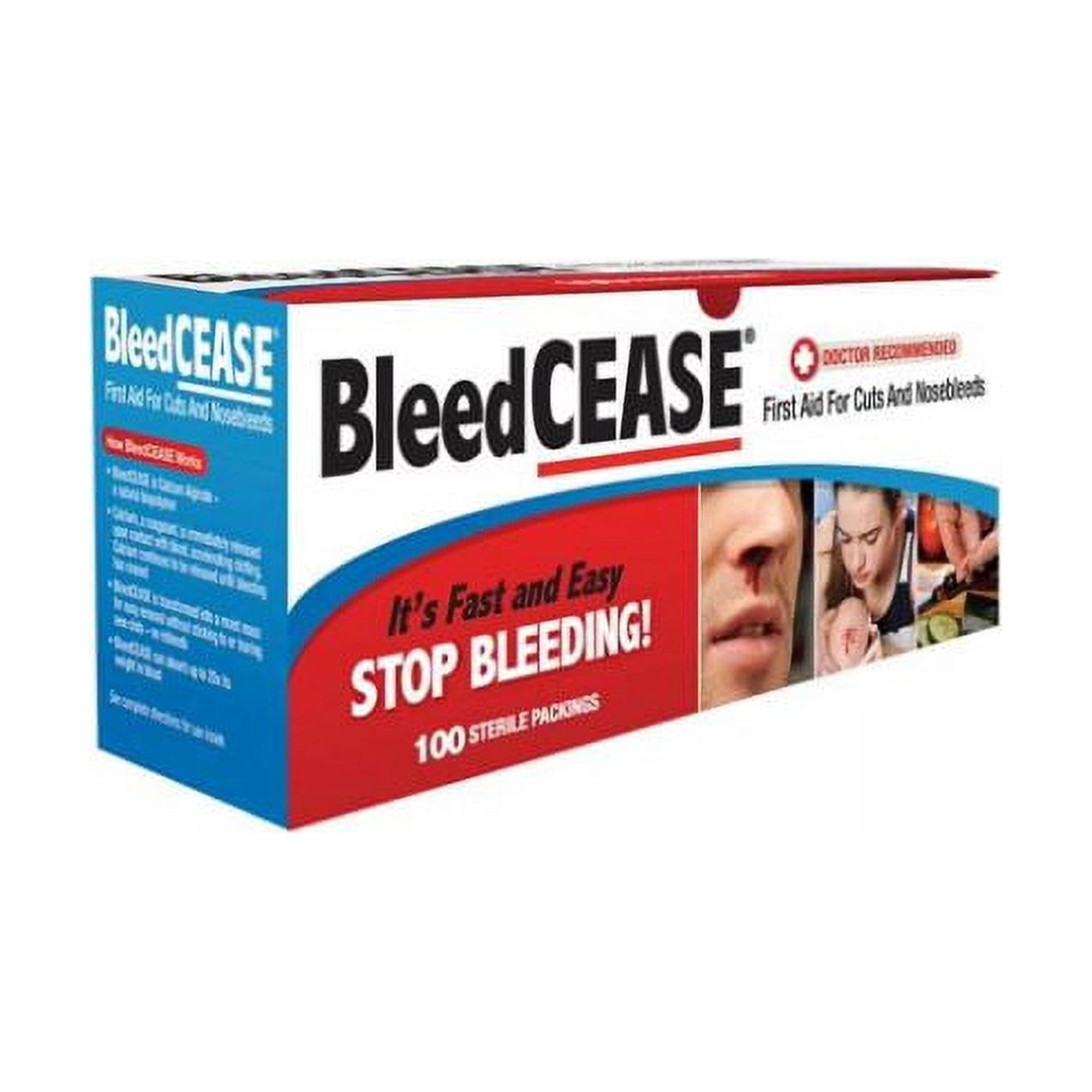 BleedCEASE First Aid for Cuts and Nosebleeds Sterile Packings-100 ea, pack of 1