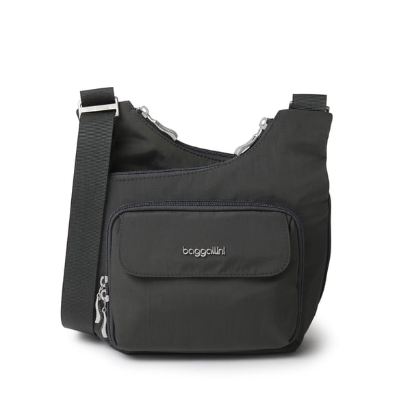 Bolso Baggallini Criss Cross Charcoal de nailon resistente al agua