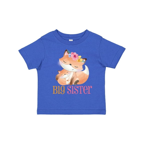 Inktastic Floral Fox Big Sister Girls Toddler T-Shirt