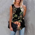 thumbnail image 4 of Camiseta con estampado Floral para mujer, Top Sexy sin mangas, holgado, informal, plisado, 2022, 4 of 5