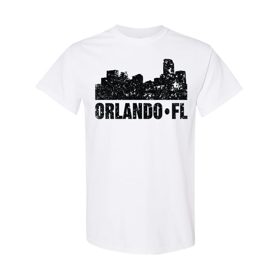 Inktastic Orlando Skyline with Grunge T-Shirt