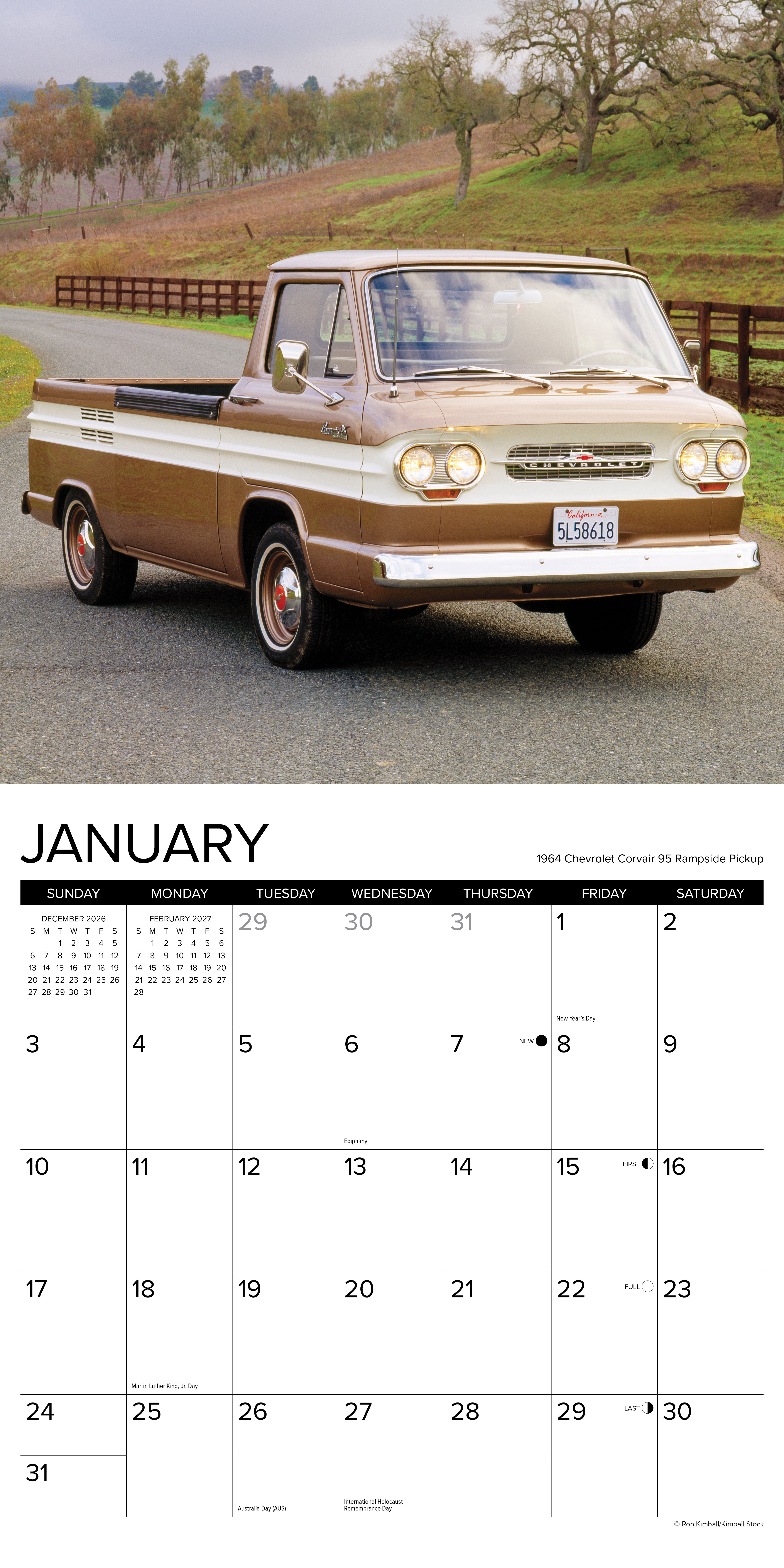 Willow Creek Press, Classic Pickups 2027 Wall Calendar