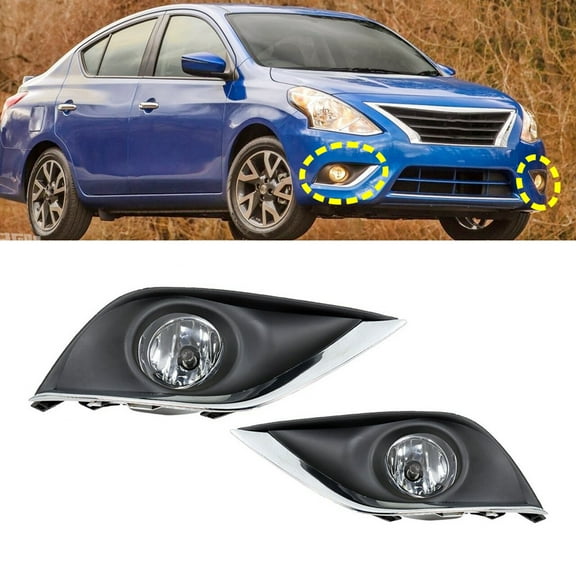 Pair of Fog Light Lamps Kit Fit for Nissan Versa 2015-2018
