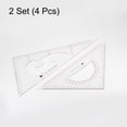 thumbnail image 3 of Unique Bargains 4piece Triangle Ruler Square Set 27cm, 24cm 30/60 and 45/90 Degrees Measuring Tools, Transparent, 3 of 5