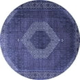 thumbnail image 1 of Ahgly Company Machine Washable Indoor Round Medallion Blue Traditional Area Rugs, 4' Round, 1 of 4