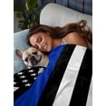 thumbnail image 3 of Blue American Flag Full Size Flat Sheet, Wrinkleproof & Fadeproof Cooling Flat Bed Sheet Only, Black White Striped US Flag Stars Breathable Soft Bedding Top Sheets 81 x 96 Inches, 3 of 8