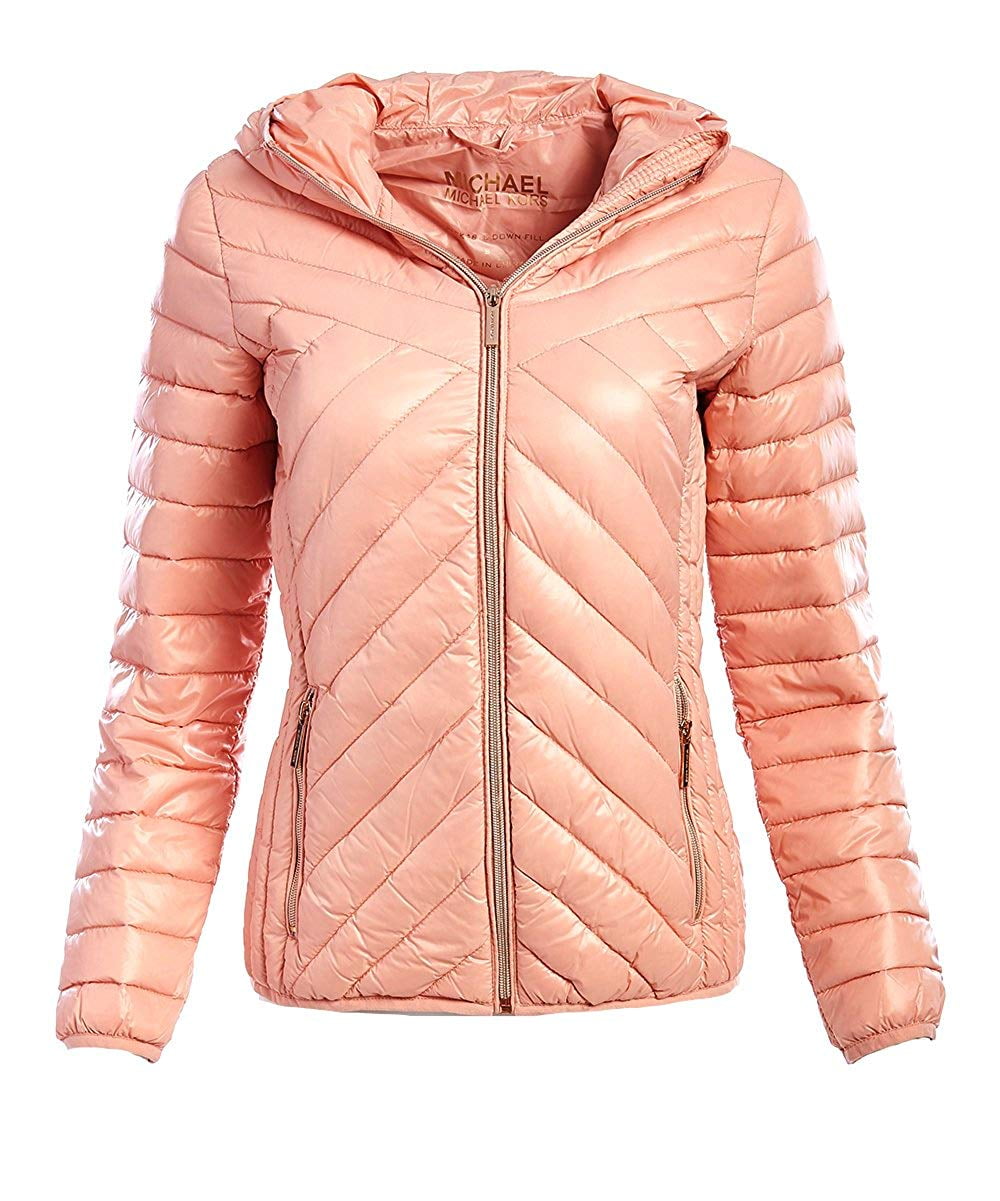 michael kors chevron quilted down coat