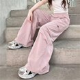 thumbnail image 4 of CPNG Girls and Boys Cargo Pants Elastic Waist Wide Leg Baggy Parachute Pants Fashion Street Style Casual Cargo Jogger Pants, 4 of 5